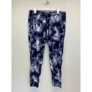 Old Navy Womens Large Jogger Active High Rise Pockets Blue Tie Dye Stretch Soft